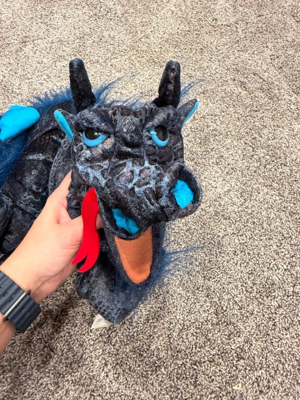 Folkmanis Sea Serpent Hand Puppet Plush Blue Mythical Fantasy Stuffed Animal Toy - Picture 3 of 5